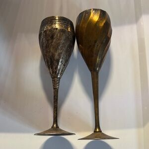 Vintage Elegant Silver Goblet Set (2 cups)